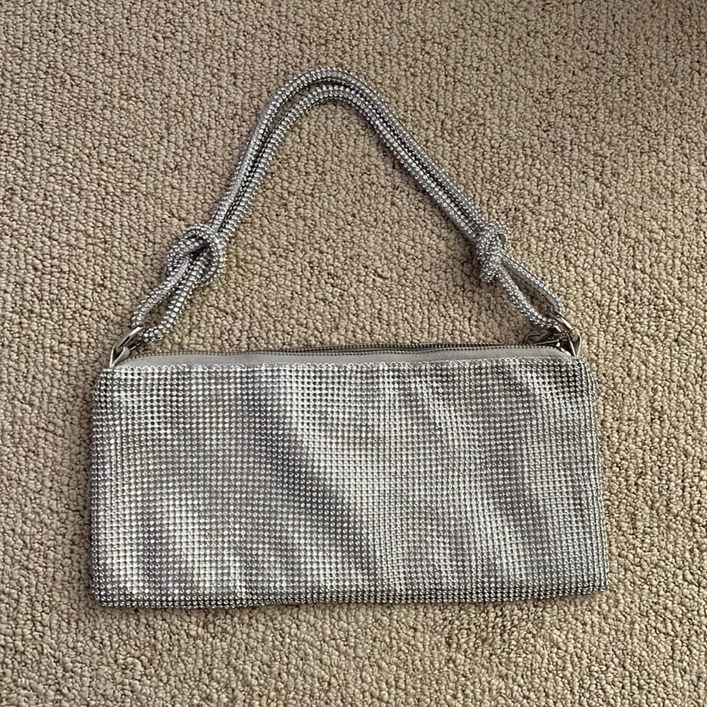 Knotted Rhinestone Mini Shoulder Bag - Picture 1 of 6